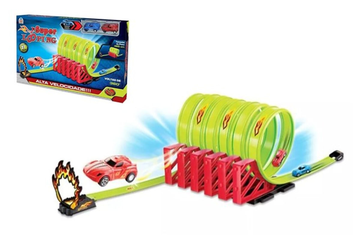 Pista De Carrinho Super Looping 27 Peças  - Braskit