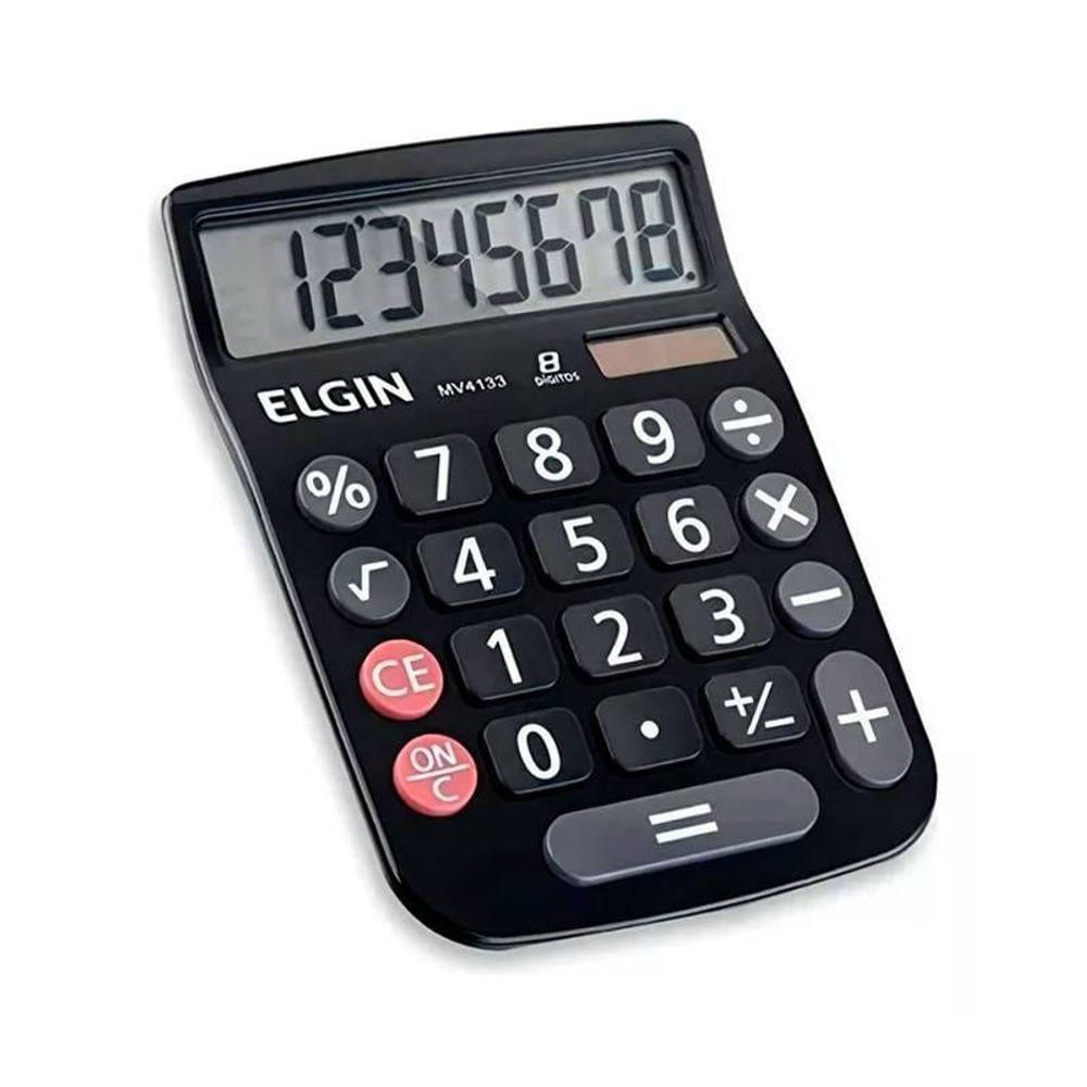 Calculadora Mesa Visor 8 Dig. Preta Mv-4133 Elgin