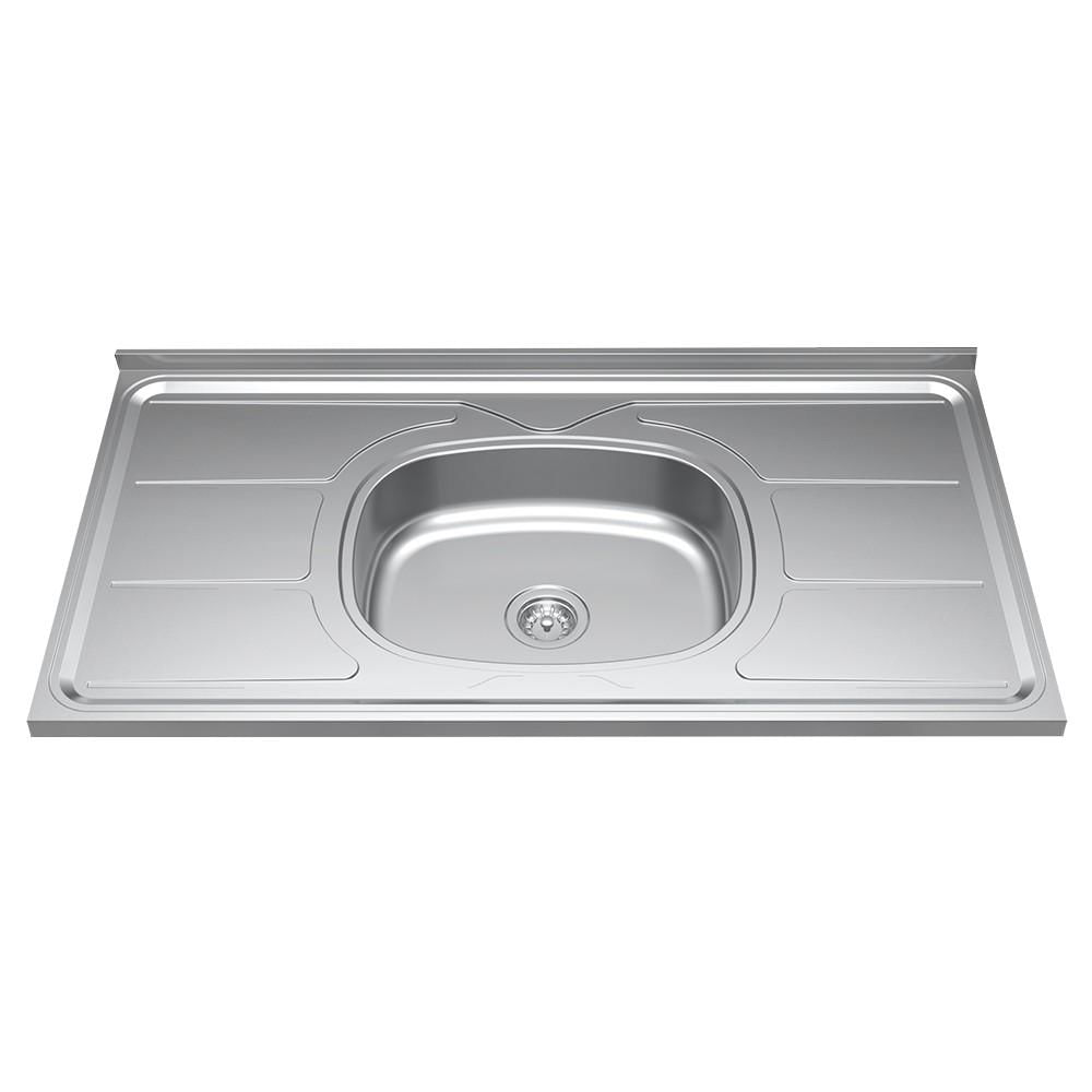 Pia de Cozinha Com Cuba e Válvula Bali 100cm Aço Inox - Ghel Plus