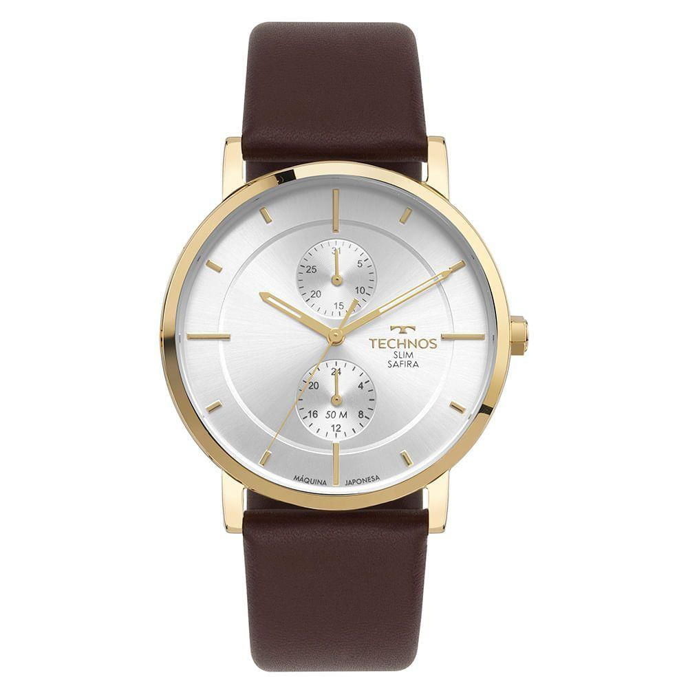 Relógio Technos Masculino Slim Dourado - 6p23aq/0k
