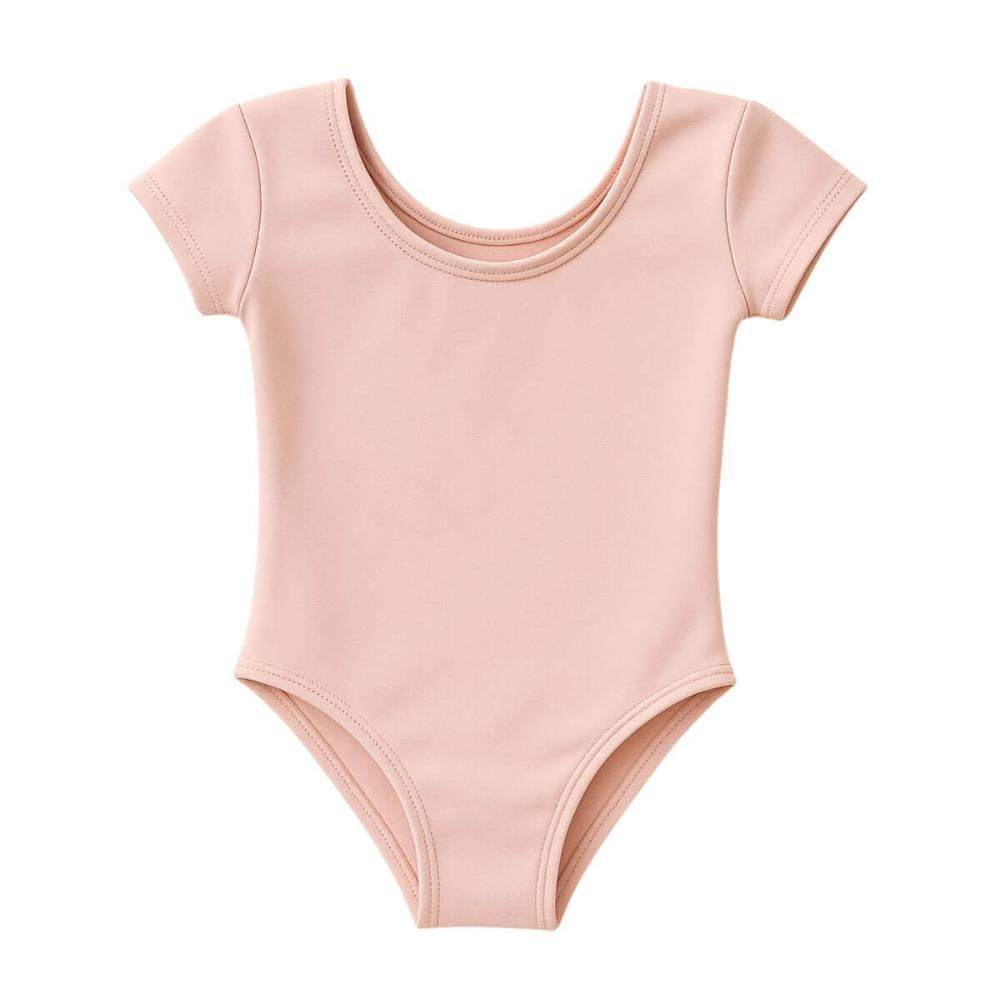 Collant Manga Curta Infantil com Forro Rosa Bailarina Poliamida Tamanho 2 Colombina