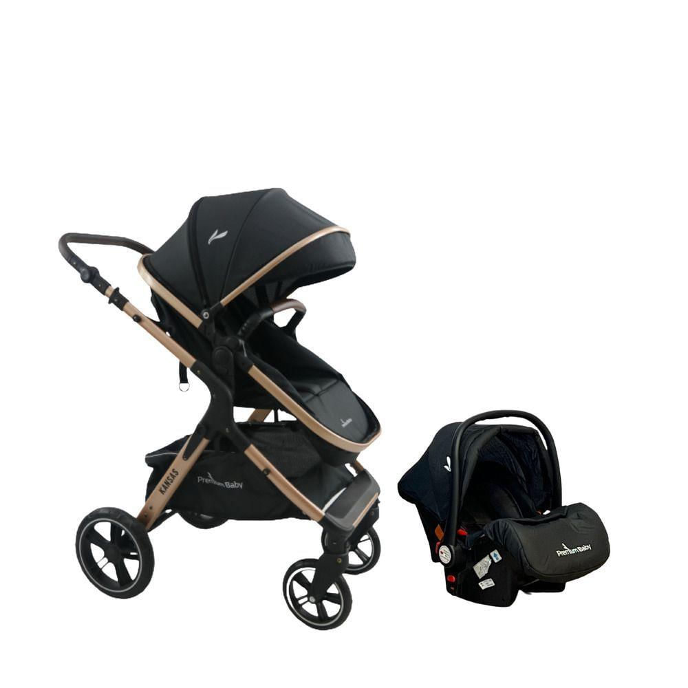 Carrinho De Bebê Travel System Premium Baby Kansas Dourado