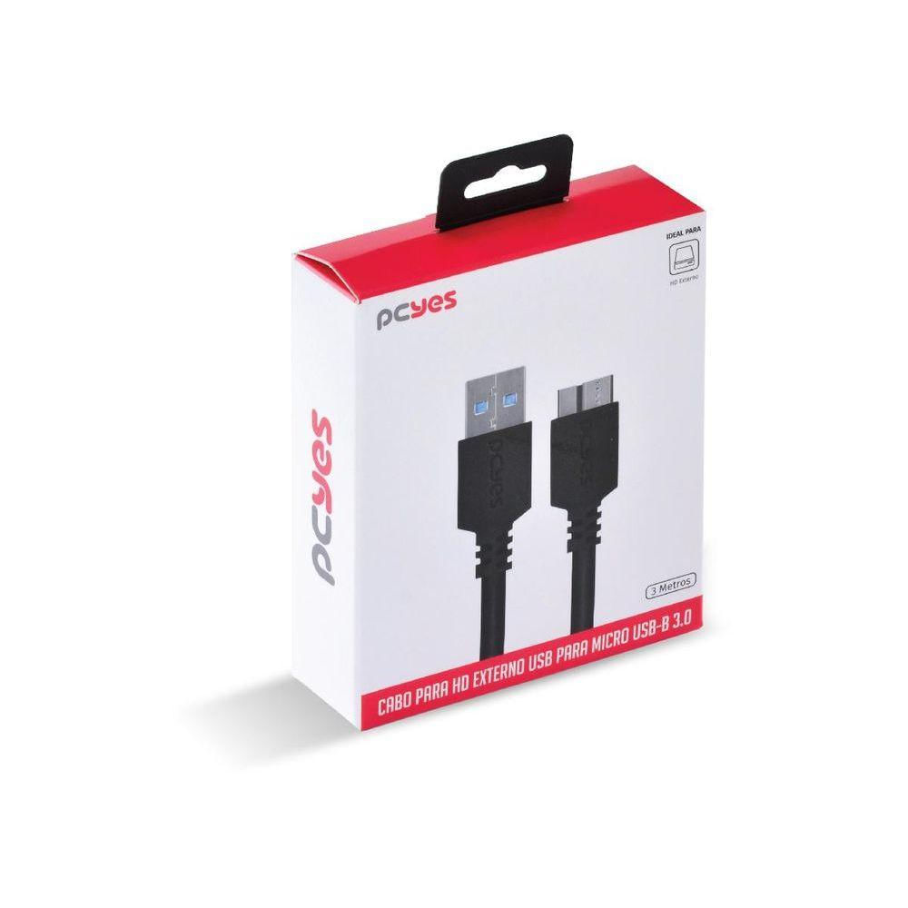 Cabo P- Hd Externo Usb A 3.0 P- Micro Usb B 3.0 3m -