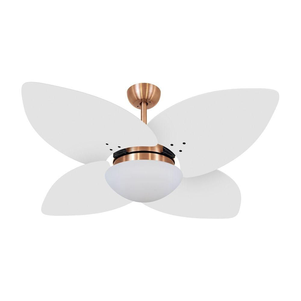 Ventilador De Teto Kovalski Cobre 4 Pás Branco 220V