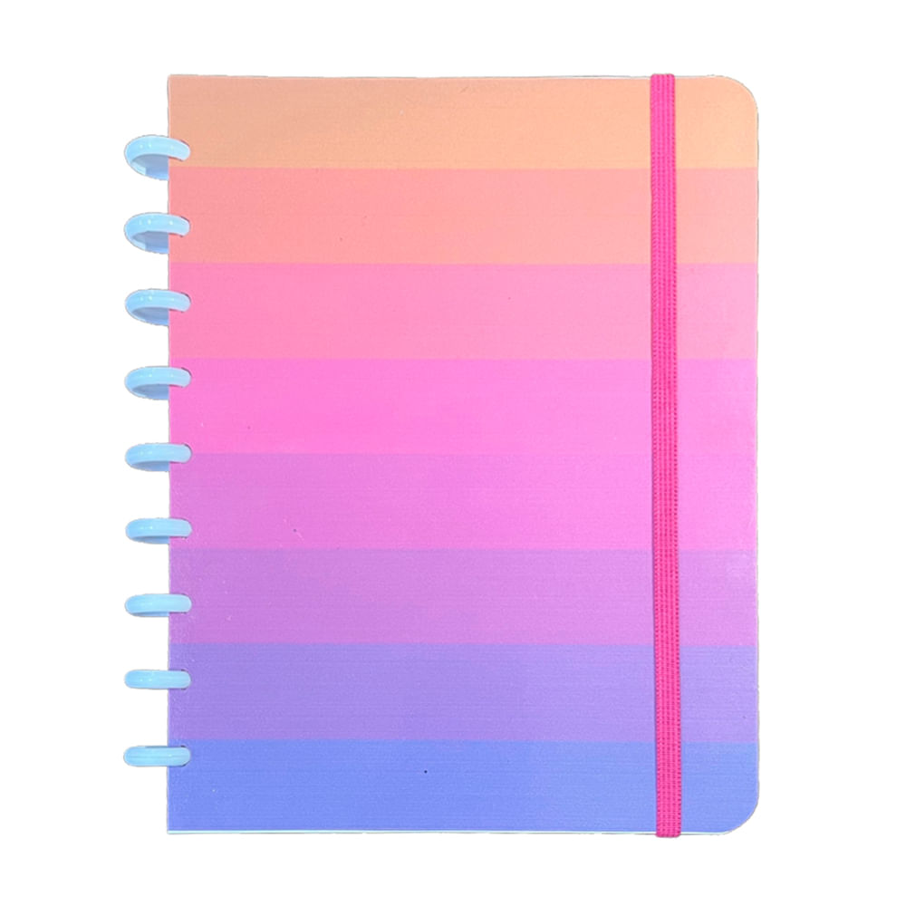 Caderno Colegial Smart Confetti Capa Plástica Le Style Listras Colors 72 Folhas - Item Sortido