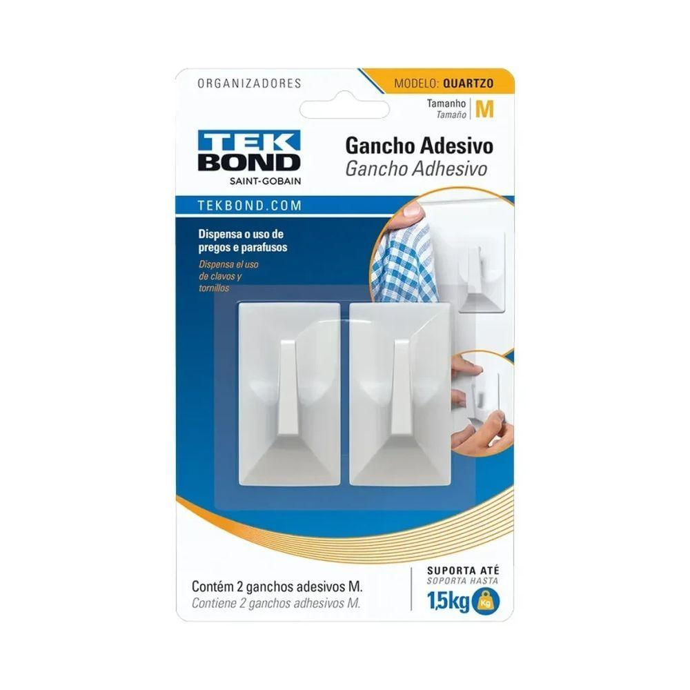Gancho De Plástico Quartzo Branco 1500g Médio - Tekbond