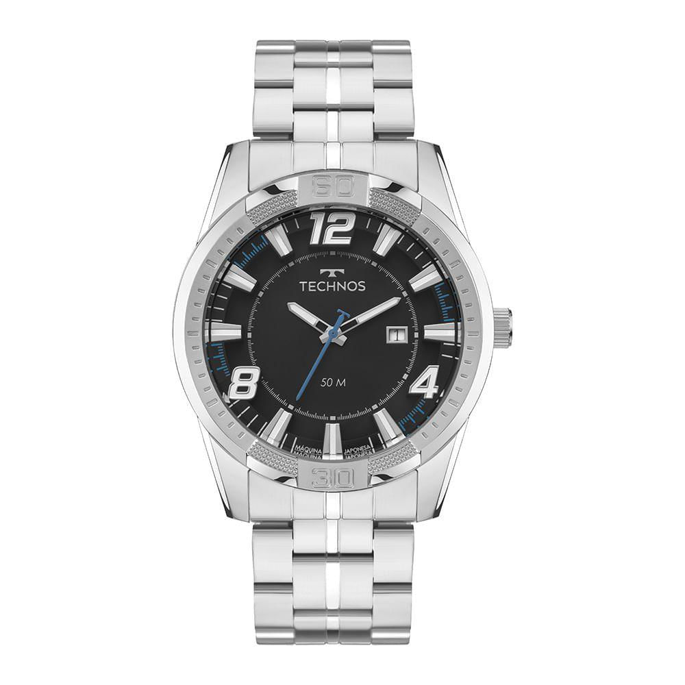 Relógio Technos Masculino Racer Prata - 2115uac/1p 2115uac/1p
