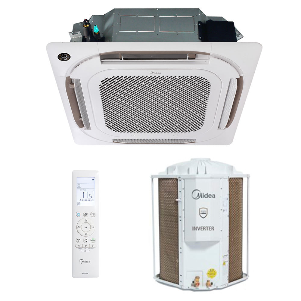 Ar Condicionado Split Cassete 4 Vias - Inverter R-32 - Midea - 36.000 BTUs - Frio - 220V Monofásico