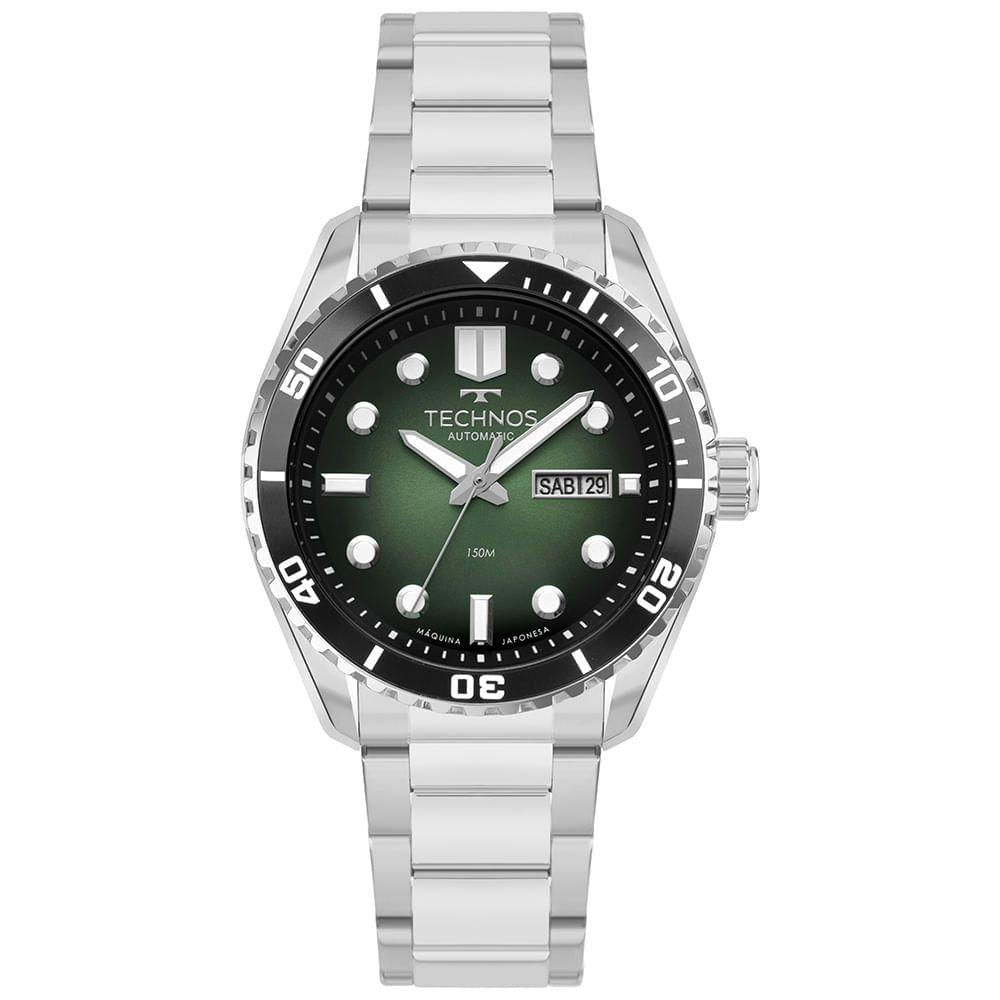 Relógio Technos Masculino Automático Prata - 8205ox/1v Relógio Technos Masculino Acqua Prata - 8205ox/1v