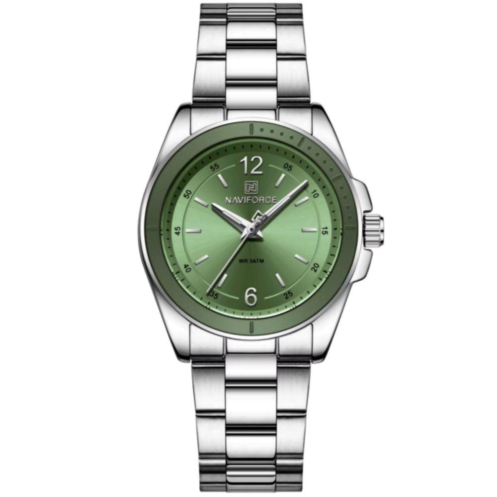 Relógio De Pulso Feminino Em Aço Inoxidavel Confortável Design Elegante à Prova D´agua Verde