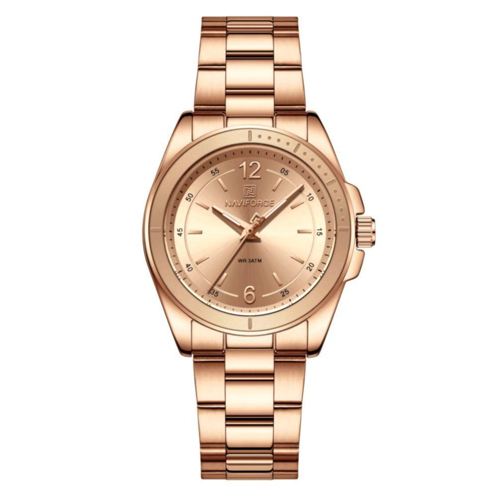 Relógio De Pulso Feminino Em Aço Inoxidavel Confortável Design Elegante à Prova D´agua Rosa