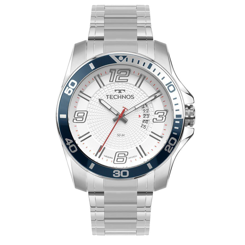 Relógio Technos Masculino Racer Prata - 2117lfq/1k 2117lfq/1k