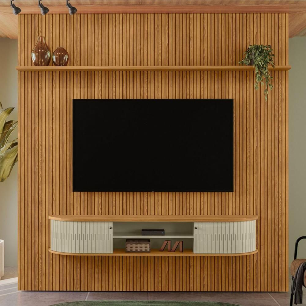 Home Painel Para Tv Crystalis Cumaru Opala