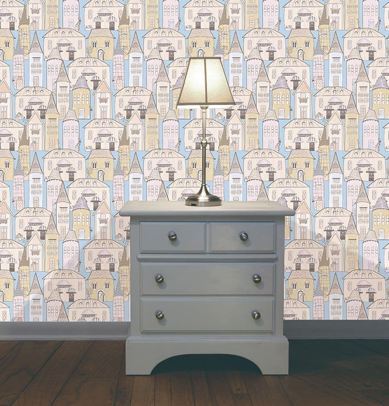 Papel de Parede Pure Kids Teens Village KT68444 Tam. 4m² Papel de Parede Pure Kids & Teens Village KT68444