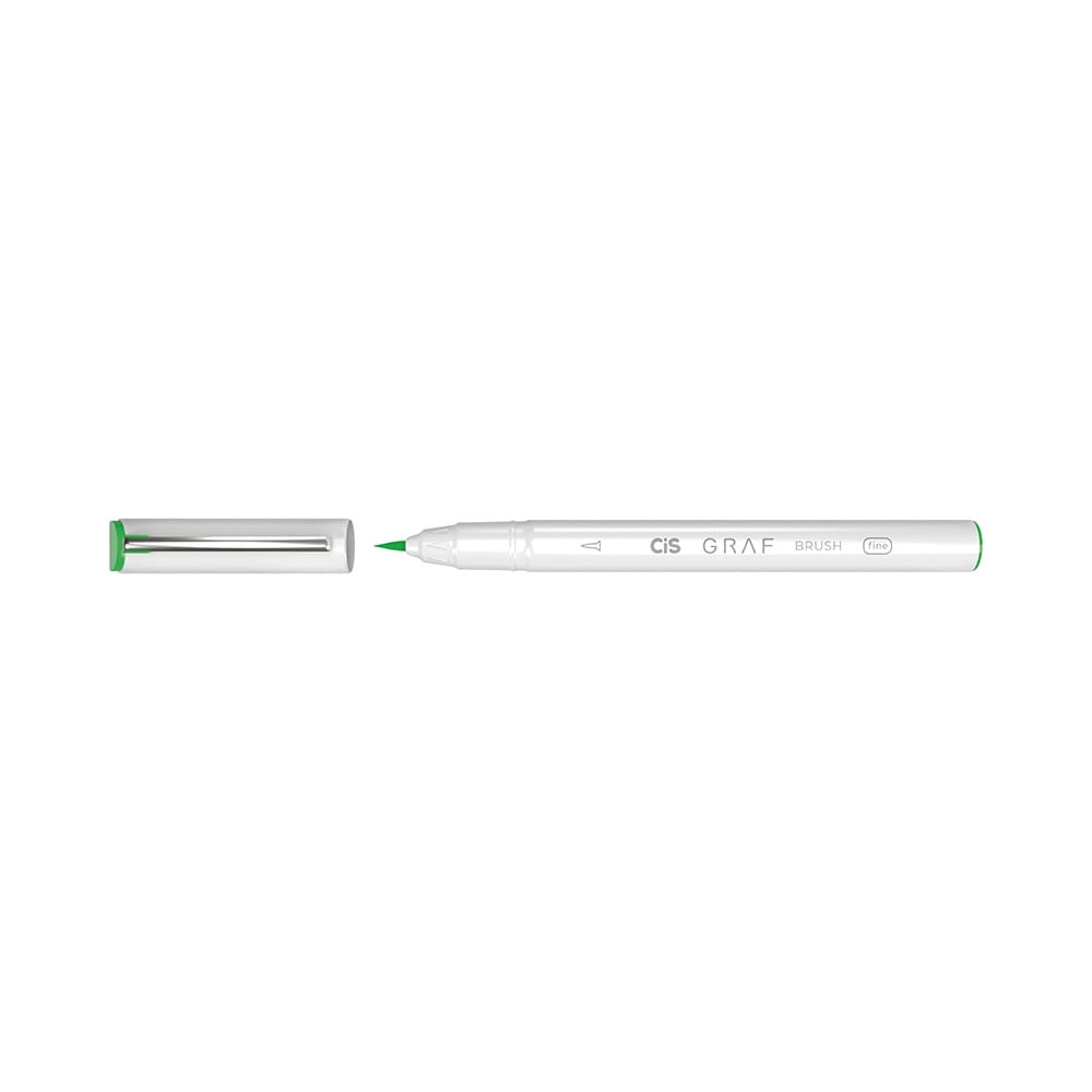 Marcador Artístico Cis Grafia Brush Fine Ponta Pincel Verde Claro