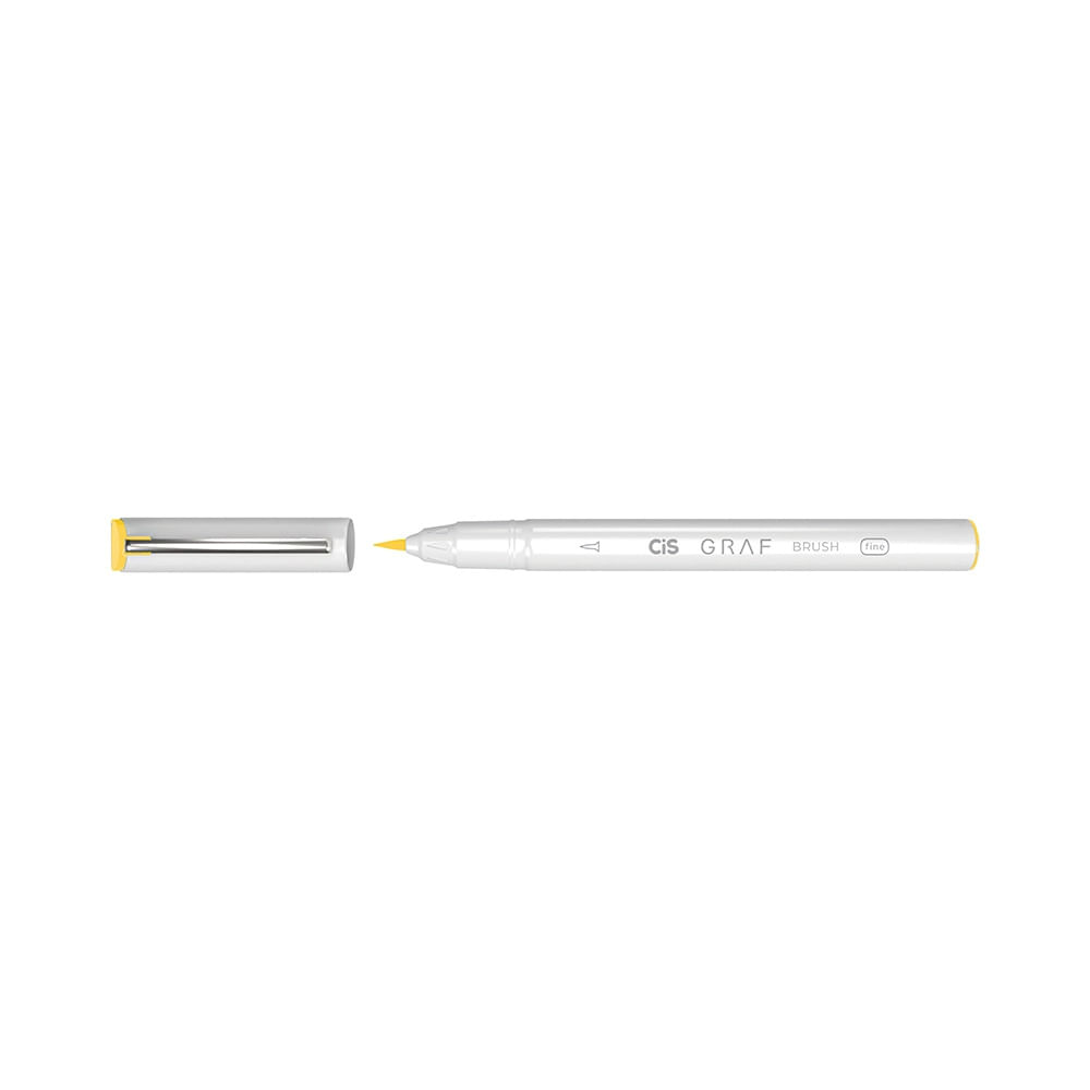 Marcador Artístico Cis Grafia Brush Fine Ponta Pincel Amarelo