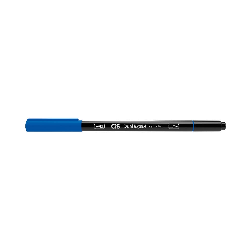 Marcador Artístico Cis Dual Brush Fine Aquarelável Azul Indigo 0.8mm