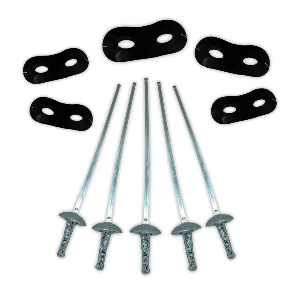 5 Kit Fantasia Zorro Com Máscara E Espada