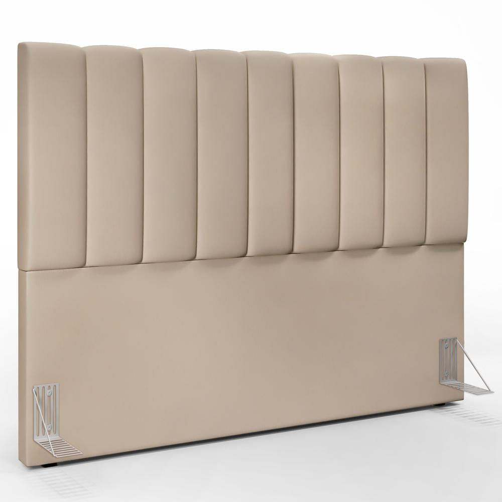 Cabeceira Cama Box Casal Queen 160 cm Dália W01 Suede Bege - Lyam Decor