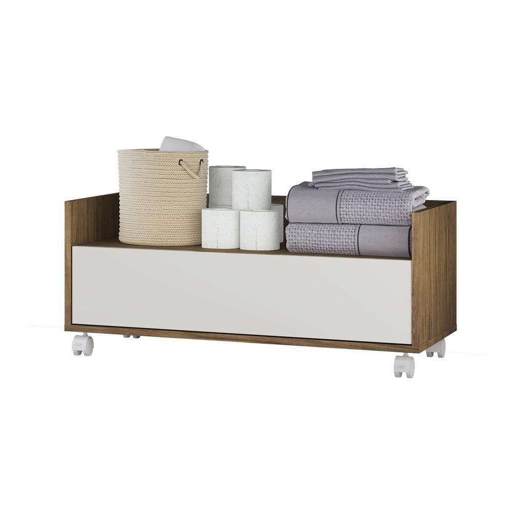 Balcão Gabinete Banheiro Com Rodízios 80Cm Multimóveis V2608