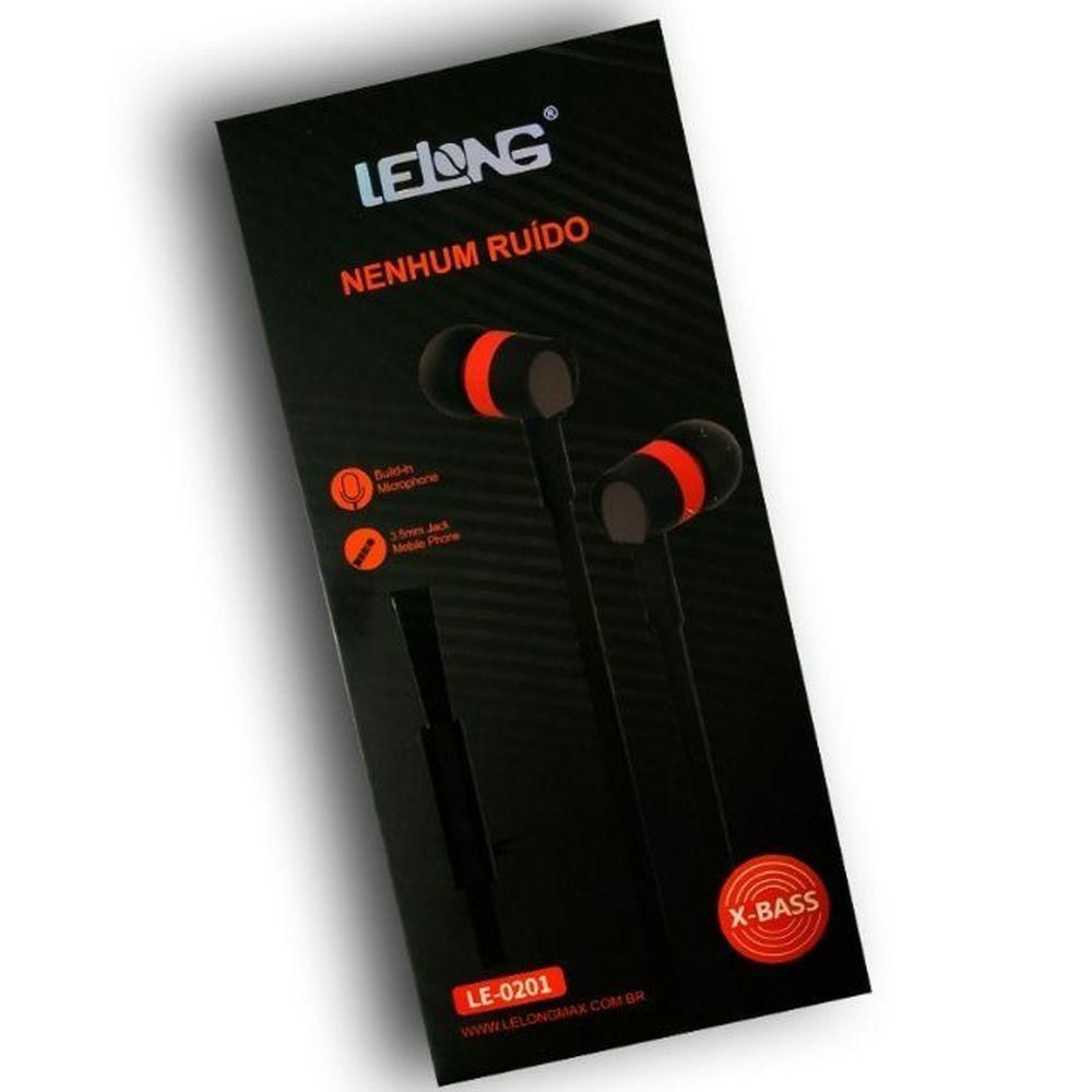 Fone De Ouvido Com Fio Com Microfone Lelong Preto