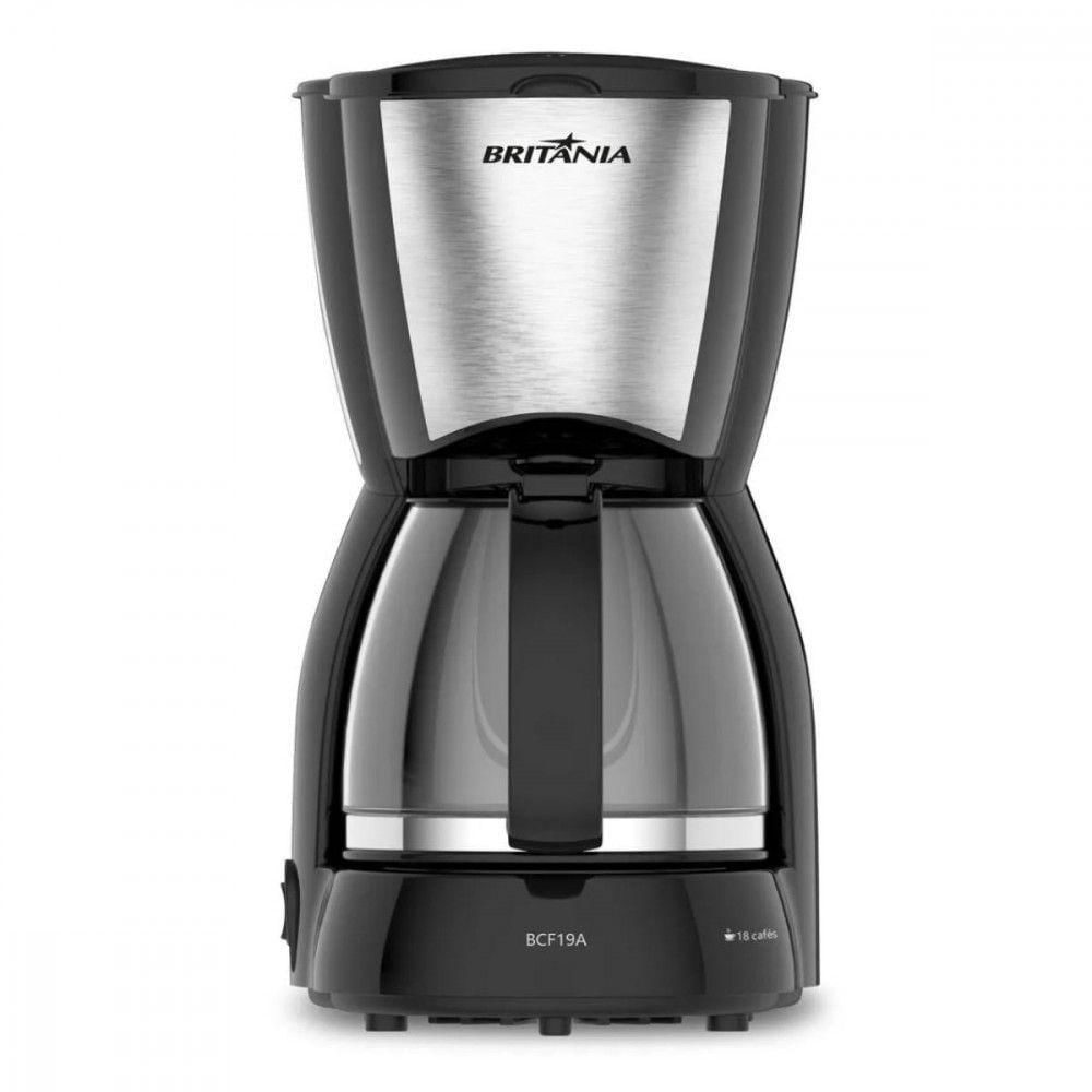 Cafeteira Britânia 18 Cafezinhos Jarra De Vidro 550W BCF19A Preto/inox 220V