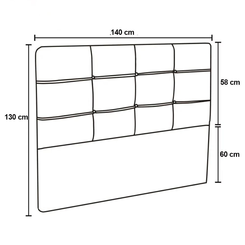 Cabeceira Cama Box 140cm Esmeralda Sintético J02 Preto - Mpozenato