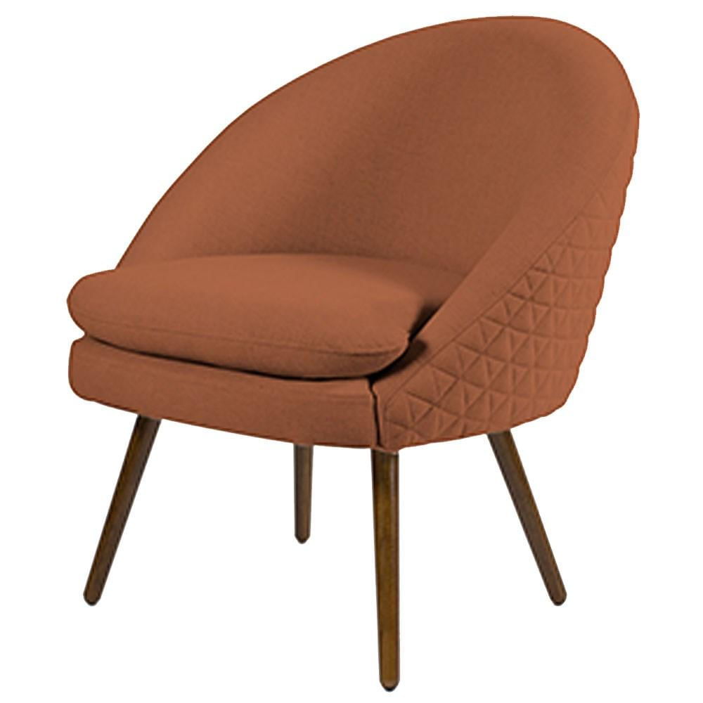 Poltrona Decorativa Pés Palito Rafa B-235 Linho Tressê Telha - Domi