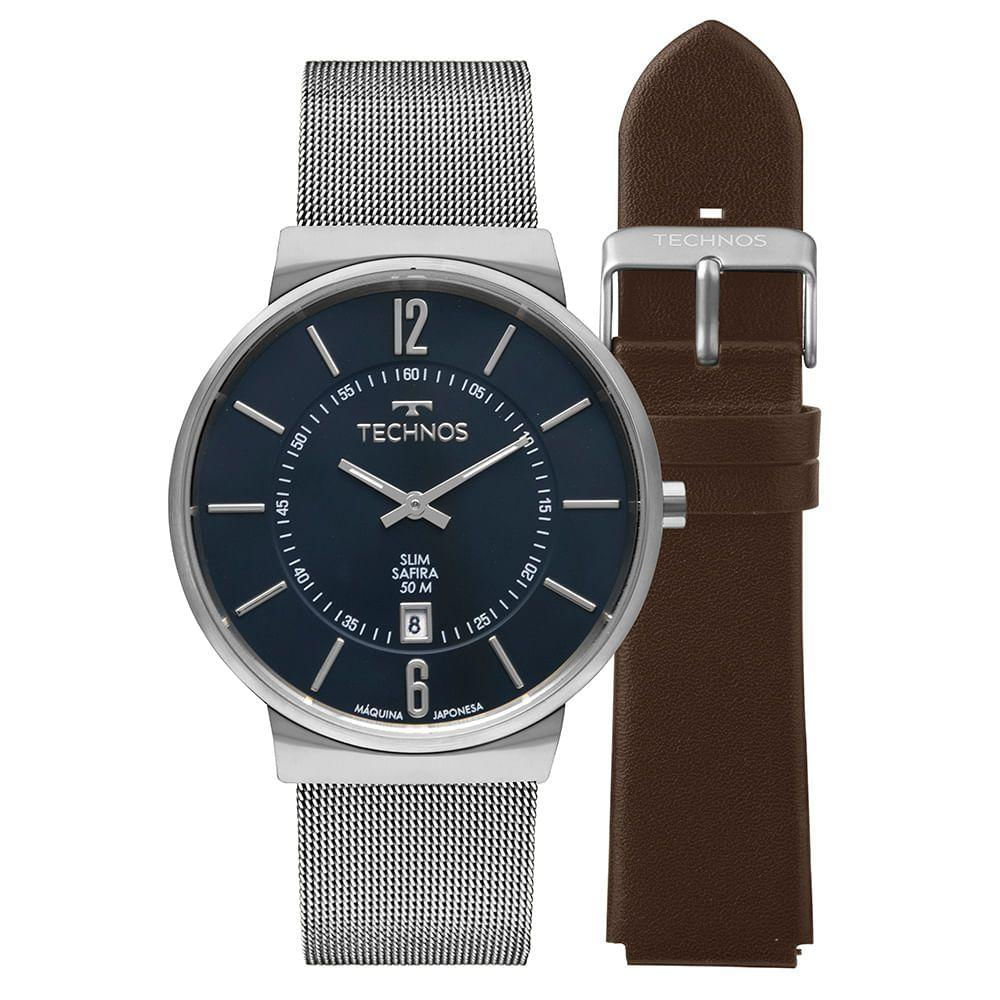 Relógio Technos Masculino Slim Prata - Gm17ad/t1a Gm17ad/t1a