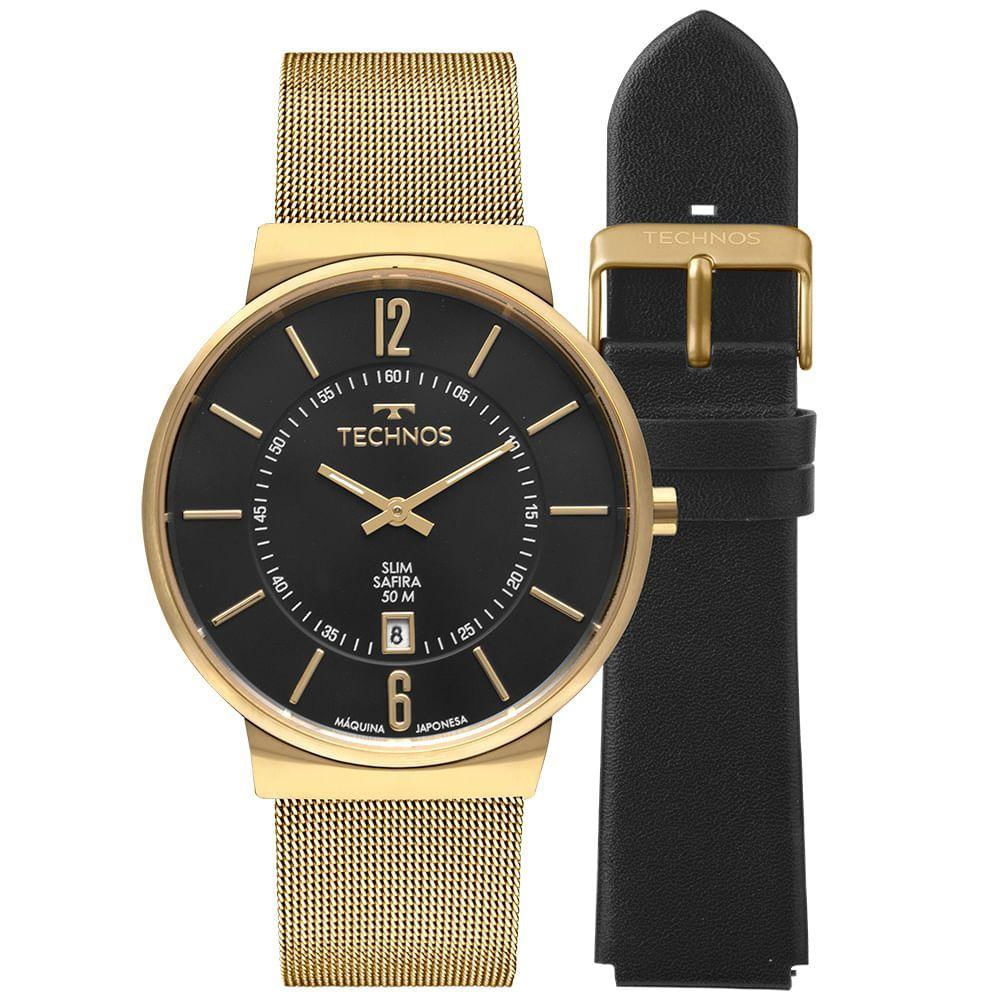 Relógio Technos Masculino Slim Dourado - Gm17ac/t1p Gm17ac/t1p