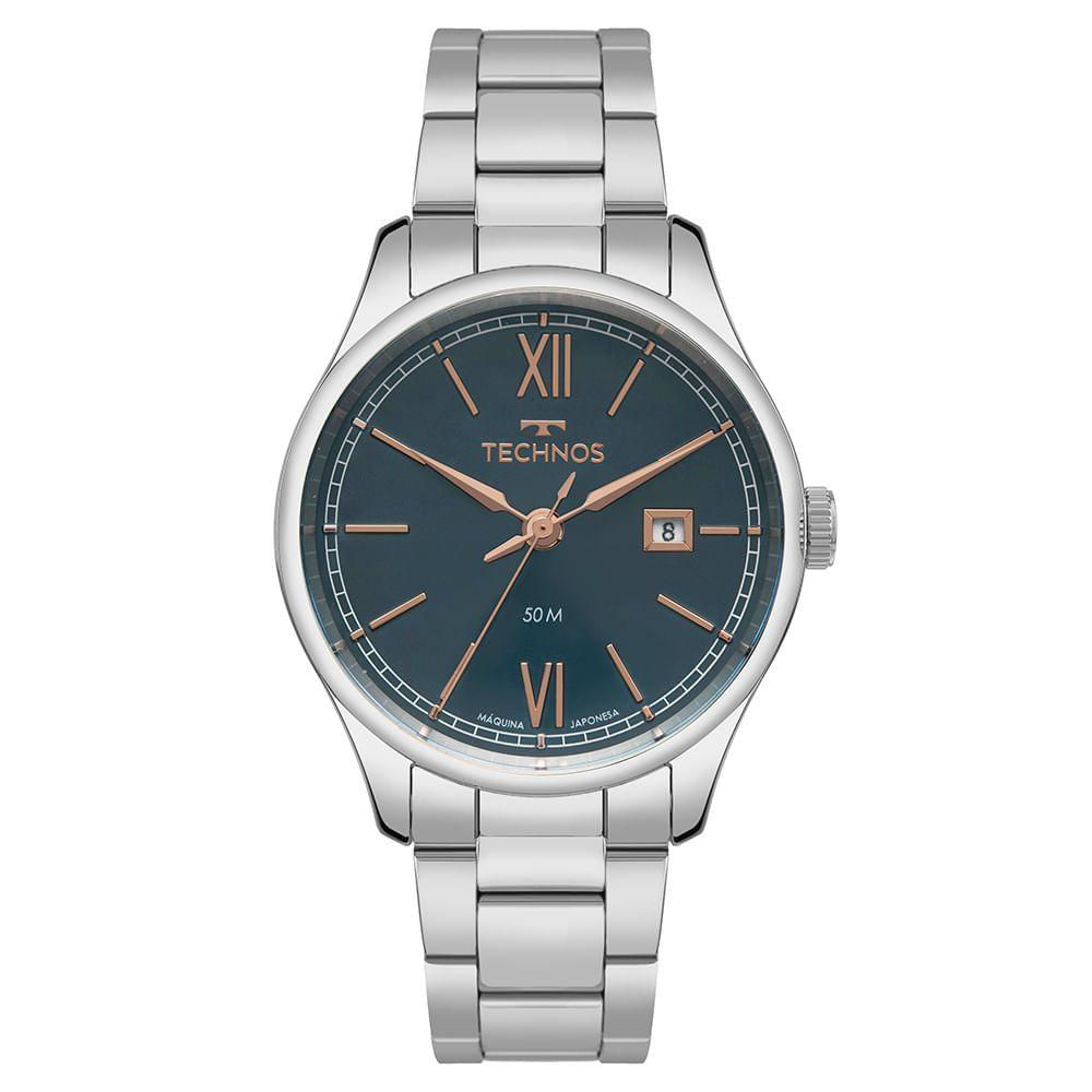 Relógio Technos Masculino Executive Prata - 2115tyl/1a 2115tyl/1a