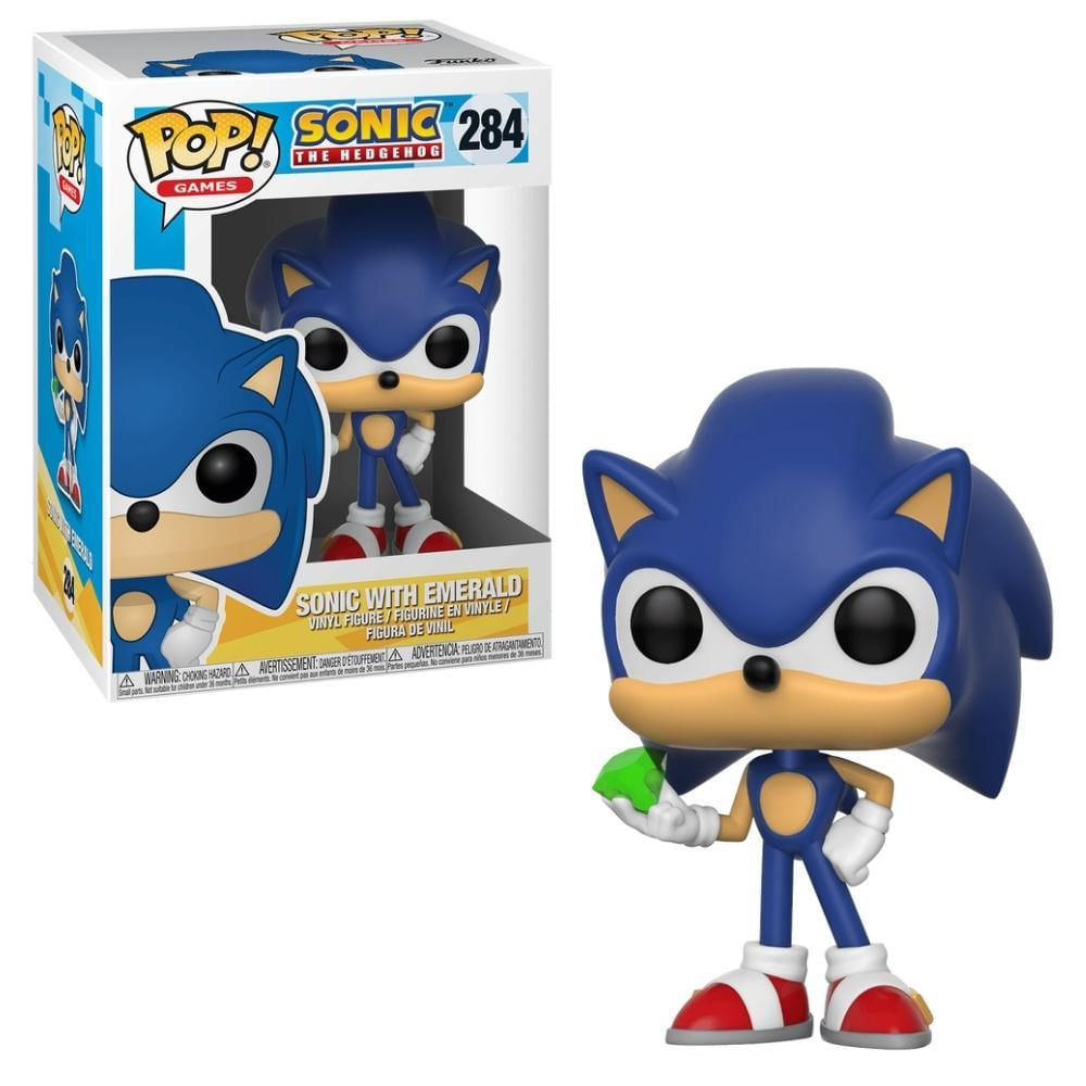 Boneco Funko Pop! Sonic The Hedgehog - Sonic With Emerald