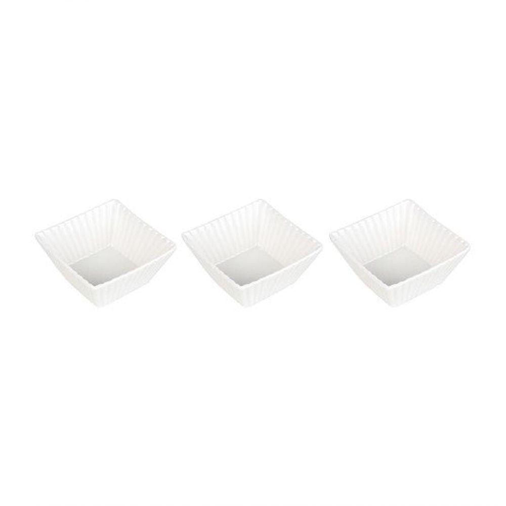 Conjunto Com 03 Petisqueiras De Porcelana Pcln-078 - Haüskraft