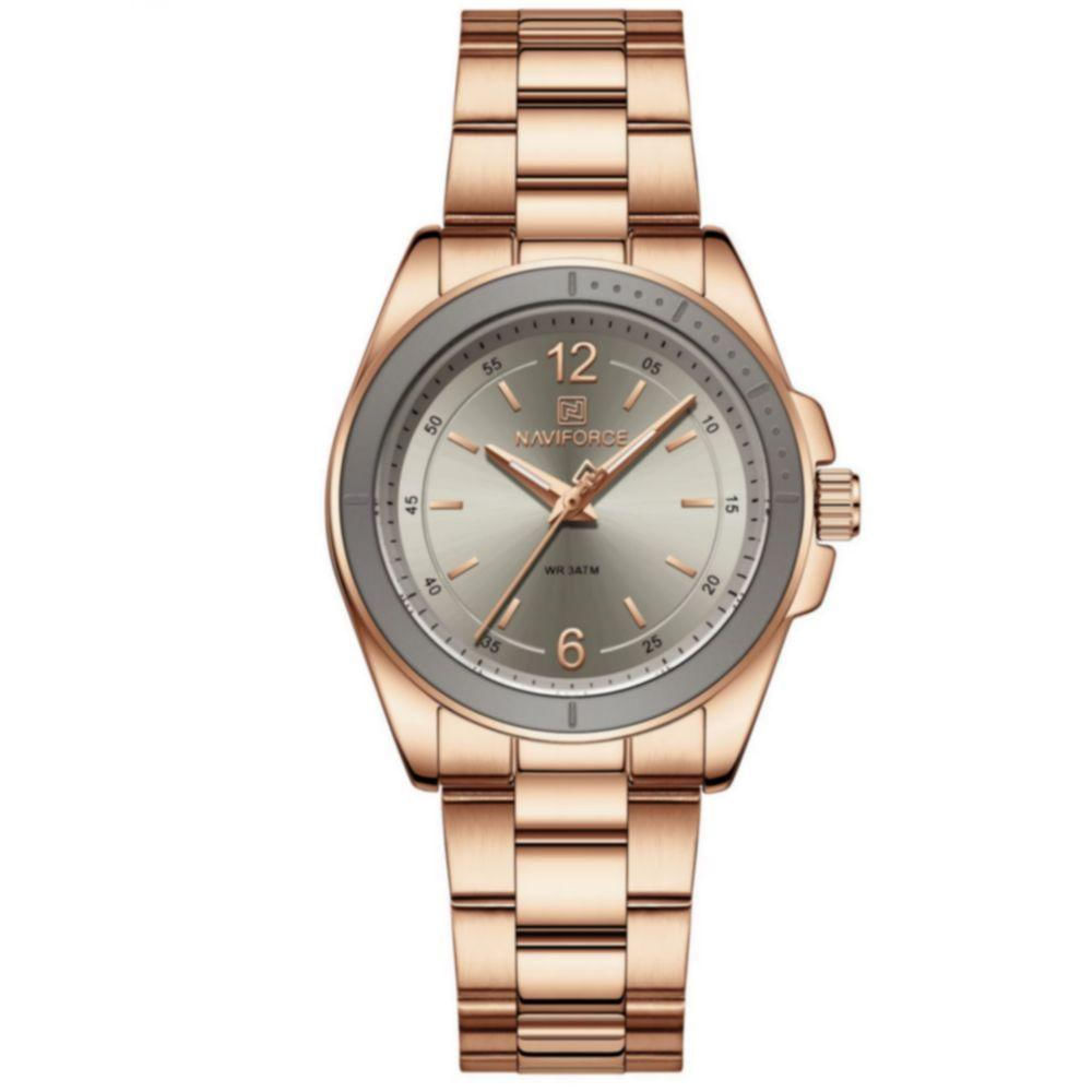 Relógio De Pulso Feminino Em Aço Inoxidavel Confortável Design Elegante à Prova D´agua Dourado Rose Cinza