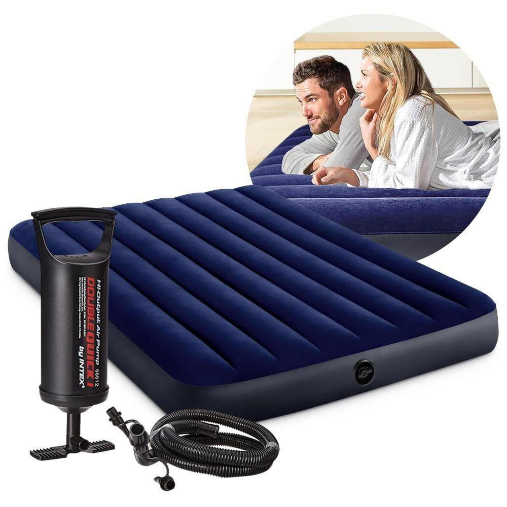 Colchão Casal Inflável Resistente Com Bomba De Inflar Intex