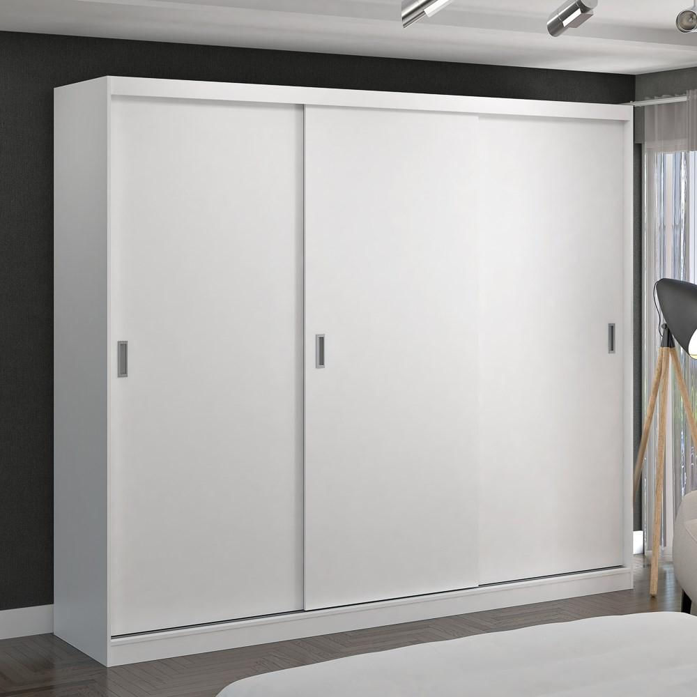 Guarda Roupa Casal 3 Portas de Correr 264cm Winter F04 Branco - Mpozenato