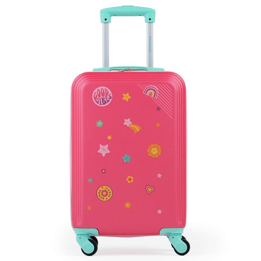 Mala De Bordo Abs 4 Rodas Kids Rosa