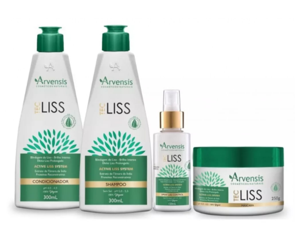 Kit Shampoo + Condicionador + Máscara + Protetor Arvensis Tec Liss