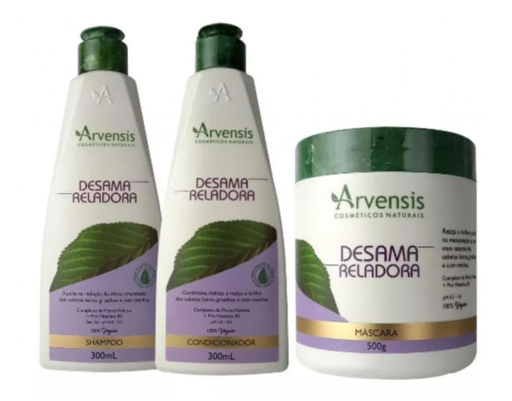 Kit Arvensis Desamarelador Shampoo + Condicionador + Máscara 500g