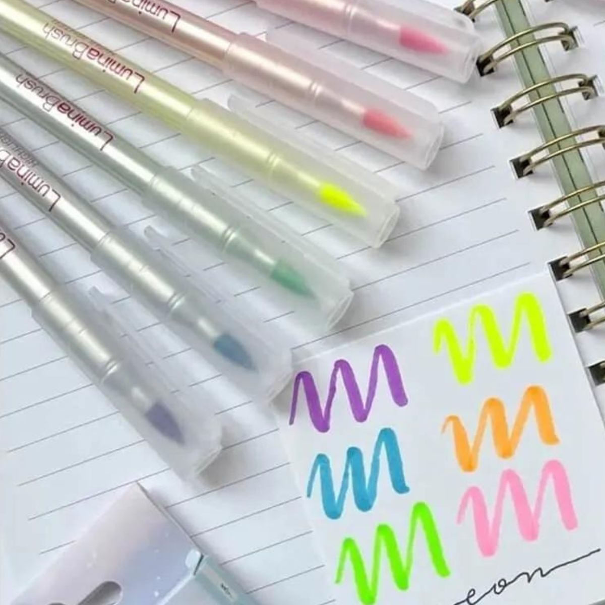 MARCA TEXTO LUMINA BRUSH HIGHLIGHTER - NEON - 6 UN - NEWPEN