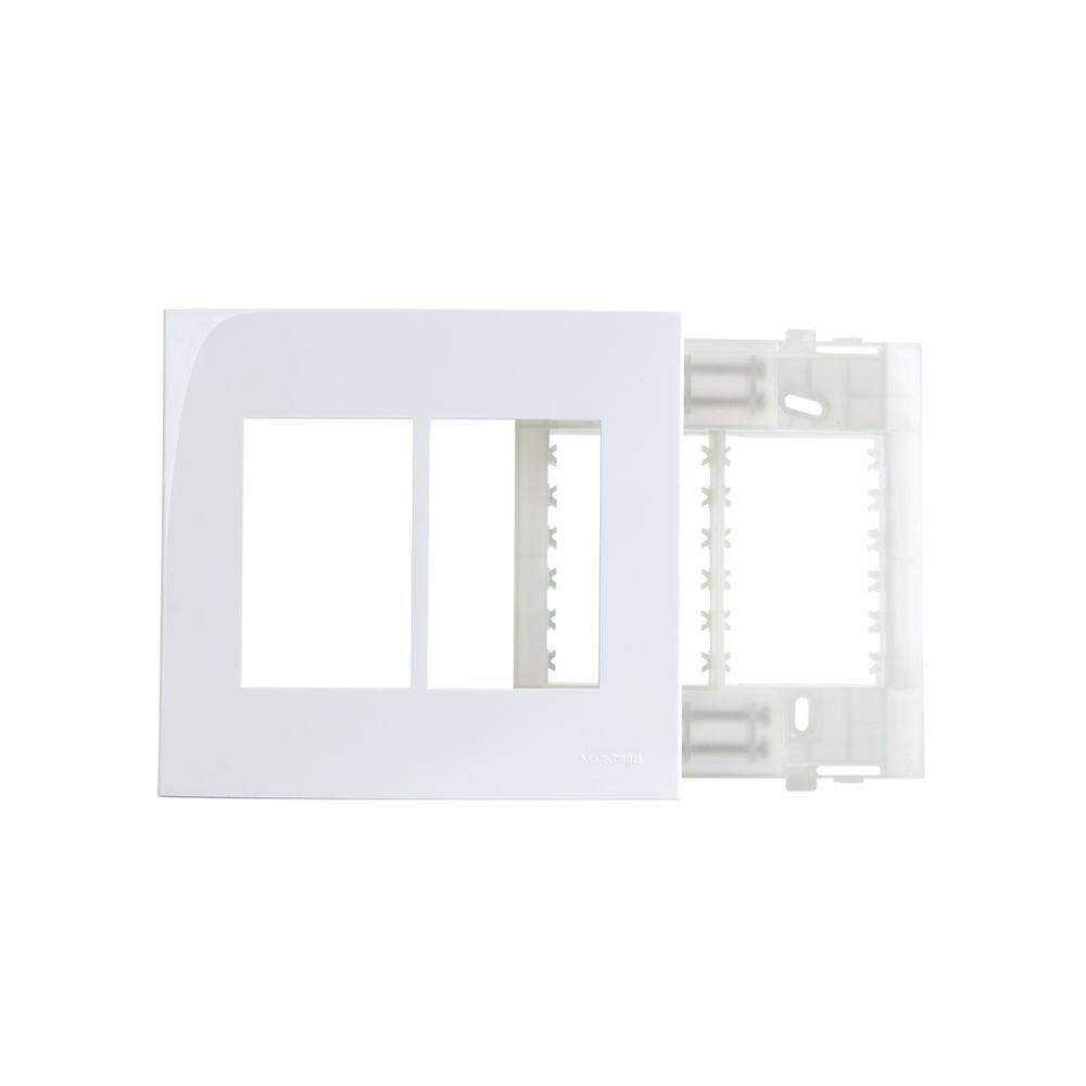 Linha Sleek Conj Placa 4x4 p/ 6 Módulos Horizontais