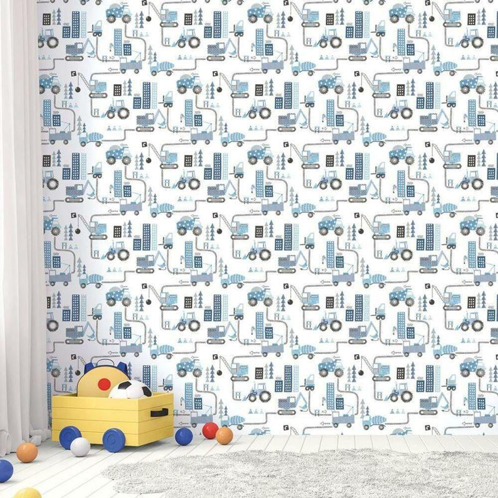 Papel De Parede De Construção - G78360 Azul Tiny Tots 2 - G78360