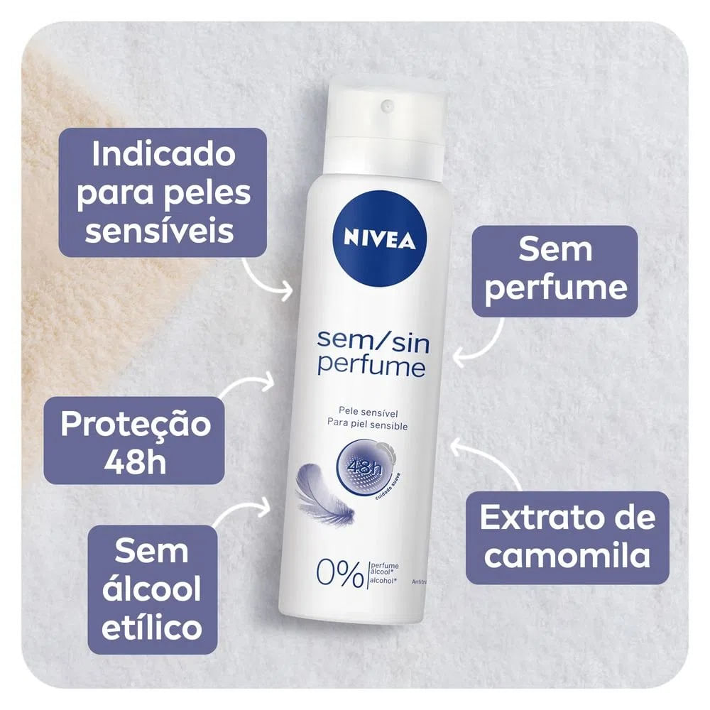 Desodorante NIVEA Aerosol Sem Perfume 150ml