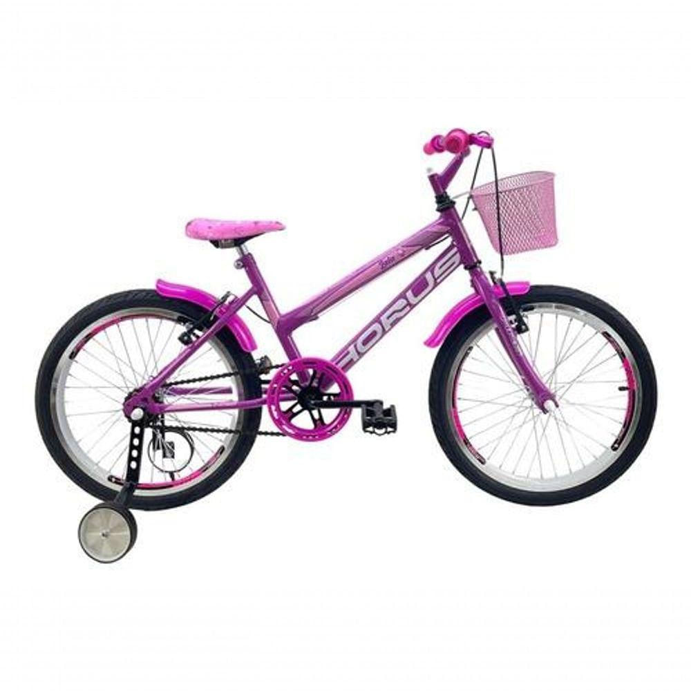 Bicicleta Infantil Aro 20 Feminina + Rodinha Lateral Pink