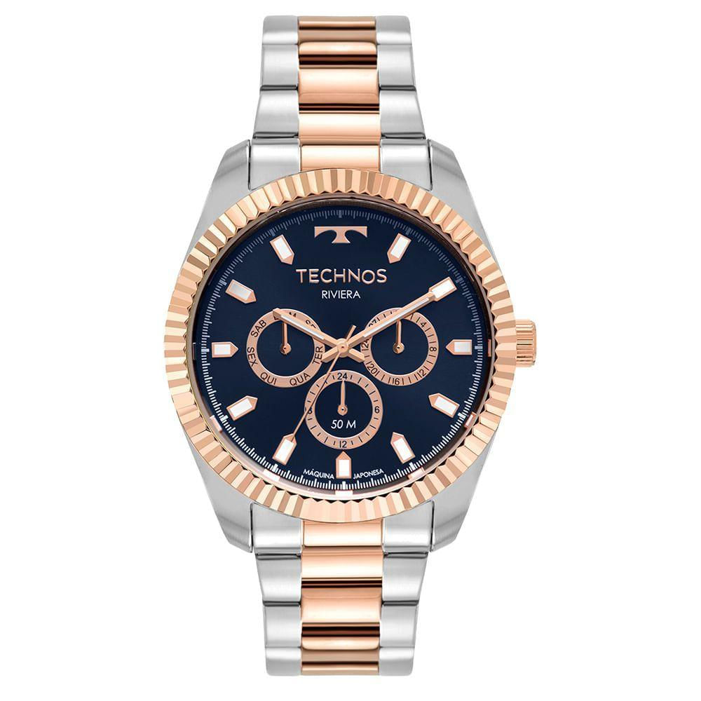 Relógio Technos Masculino Legacy - Bicolor Aço Inox | Cronógrafo | 100m Resistência