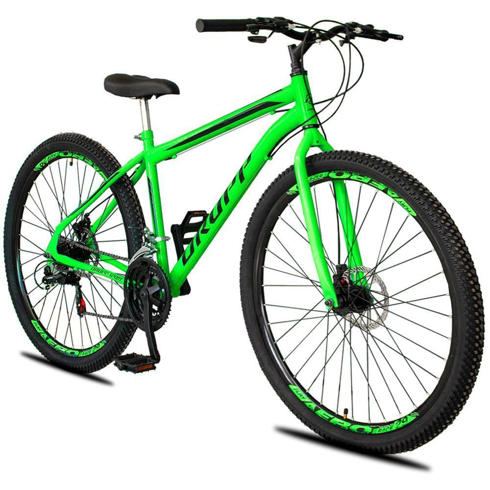 Bicicleta 29 Dropp Sport Aço 21 Marchas Freio A Disco - Verde+preto - 18 Verde+preto