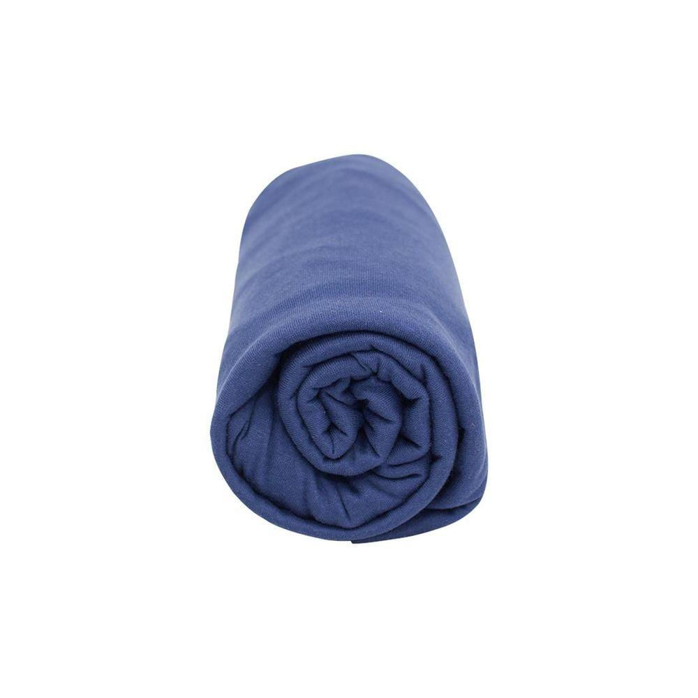 Lençol De Malha Queen Com Elástico 100% Algodão - Linha Casa - Azul