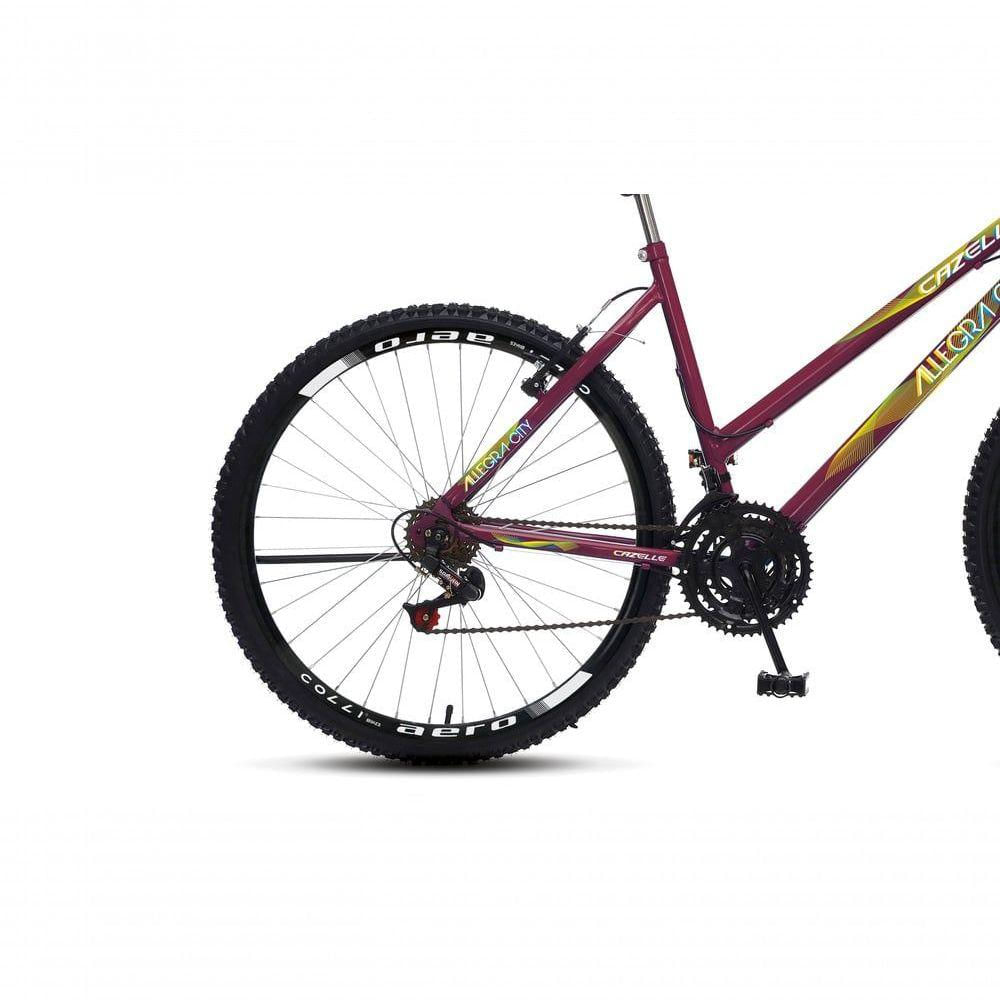Encontraproduto.com.br - Bicicleta Colli Bike Cazelle Allegra City Aro 26 18 Marchas Freio V-Brake Suspensão Dianteira Rosa