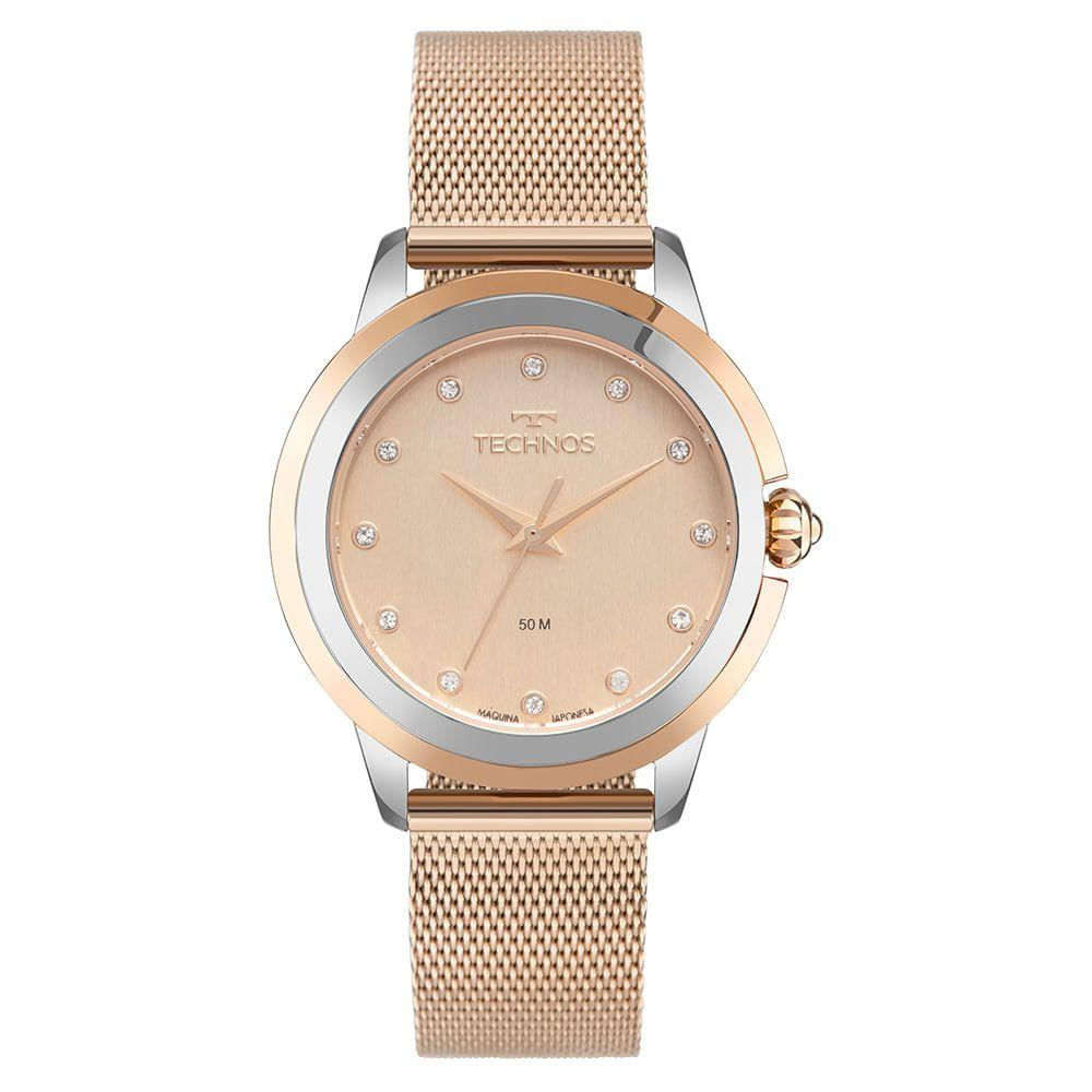 Relógio Technos Feminino Brilho Rosé - 2036mtq-1j 2036mtq-1j