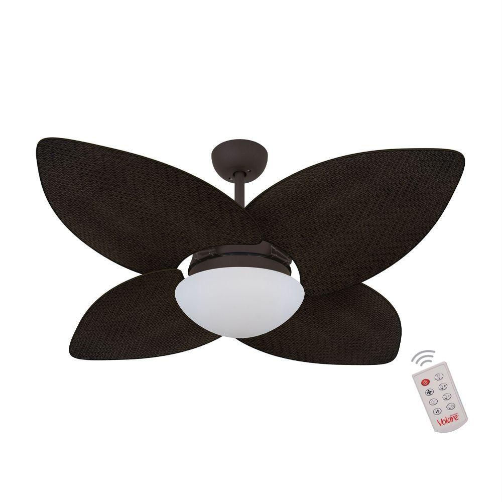 Ventilador De Teto Marrom 4 Pás Palmae Tabaco 127V